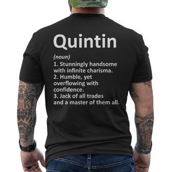Quintin Definition Personalized Name Birthday Men's T-shirt Back Print - Thegiftio UK