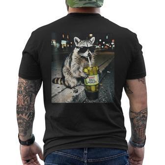 Raccoon Drinking Pickles Urban Animal Sunglasses Men's T-shirt Back Print - Thegiftio UK