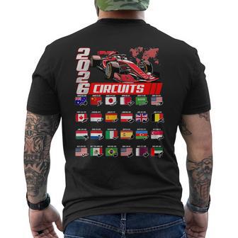 Racing Car Silhouette 2026 Calendar Men's T-shirt Back Print - Monsterry