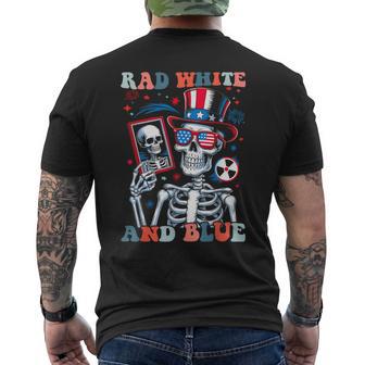 Rad White And Blue Skeleton Patriotic Radiology Mri Ct Men's T-shirt Back Print - Thegiftio UK