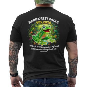 Rainforest Falls Vbs 2026 Frog Vacation Bible School Men's T-shirt Back Print - Thegiftio UK