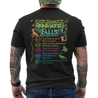Rainforest Falls Vbs 2026 Jesus Faith Bible Verse Kids Men's T-shirt Back Print - Monsterry
