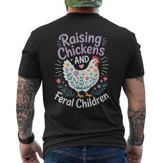 Raising Chickens And Feral Children Men's T-shirt Back Print - Thegiftio UK