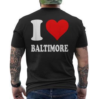 Red Heart I Love Baltimore メンズTシャツ バックプリント - Kawaiitshirt