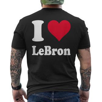 Red Heart I Love Lebron Men's T-shirt Back Print - Thegiftio UK