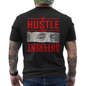 Red My Hustle Look Different Red Graphic Men's T-shirt Back Print - Thegiftio UK