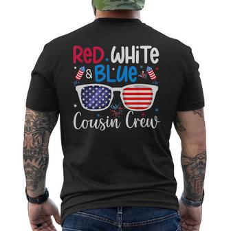 Red White & Blue Cousin Crew 4Th Of July Kids Usa Sunglasses Men's T-shirt Back Print - Monsterry