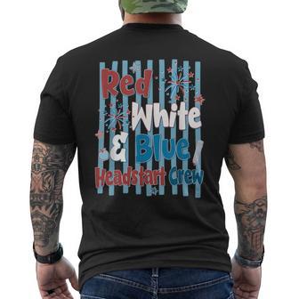 Red White & Blue Headstart Crew Fireworks 4Th Of July Men's T-shirt Back Print - Monsterry