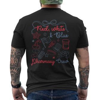 Red White & Blue Pharmacy Crew Bow 4Th Of July Men's T-shirt Back Print - Thegiftio UK