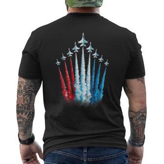 Red White Blue American Us Flag Fighter Jet 4Th Of July Boys Men's T-shirt Back Print - Thegiftio UK
