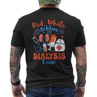 Red White Blue Dialysis Crew Fireworks 4Th Of July Men's T-shirt Back Print - Thegiftio UK