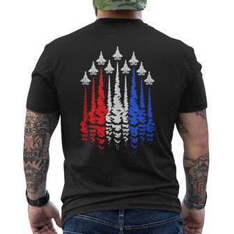 Red White Blue Patriotic Jets Usa Flag Boys 4Th Of July Men's T-shirt Back Print - Thegiftio UK