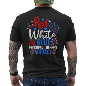 Red White And Blue Physical Therapy Crew 4Th Of July Men's T-shirt Back Print - Thegiftio UK