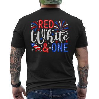 Red White And One 1St Birthday 4Th Of July Patriotic Men's T-shirt Back Print - Thegiftio UK
