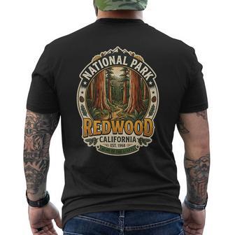 Redwood National Park California Badgeintage En Forêt De Randonnée T-shirt imprimé au dos - Cadeauxyz