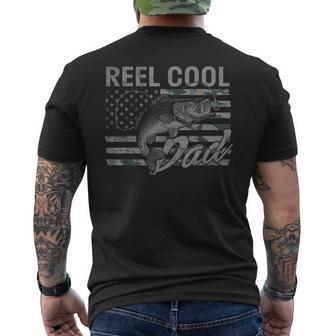 Reel Cool Dad Camo American Flag Bass Fishing Men's T-shirt Back Print | Seseable UK
