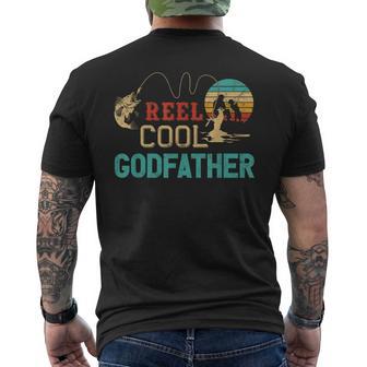 Reel Cool Godfather Vintage Fishing Rod Men's T-shirt Back Print - Monsterry UK