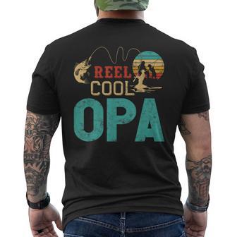 Reel Cool Opa Fishing Father’S Day Fisherman Grandpa Men's T-shirt Back Print - Monsterry UK
