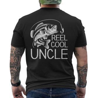 Reel Cool Uncle Fishing Fisherman Fish Lover Father's Day Men's T-shirt Back Print - Monsterry UK