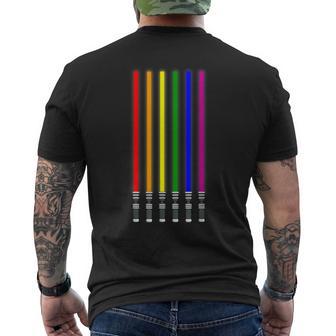 Regenbogen Lichtschwerter Lgbt Pride Gay Pride Month Lgbtq T-Shirt mit Rückendruck - Seseable