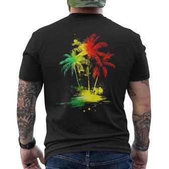Reggae Music Palmiers Rougeert Jaune Jamaïque T-shirt imprimé au dos - Cadeauxyz