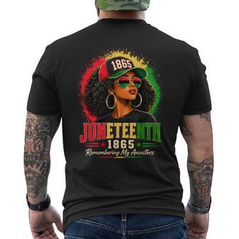 Remembering My Ancestors Black African American Junenth Men's T-shirt Back Print | Mazezy