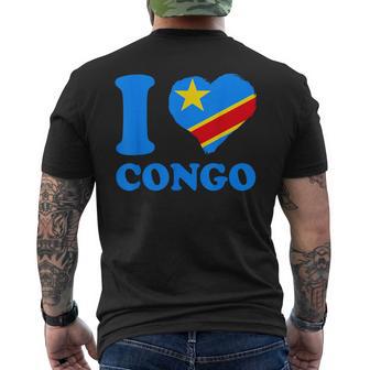 Republik Kongo I Love Congo Heart Congolesische Wurzeln Drc T-Shirt mit Rückendruck - Geschenkecke