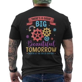 There's A Great Big Beautiful Tomorrow Theme Park Carousel Men's T-shirt Back Print - Thegiftio UK