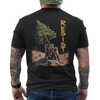 Resist Bear Alt Us National Park Conservation Activism Love Men's T-shirt Back Print - Thegiftio
