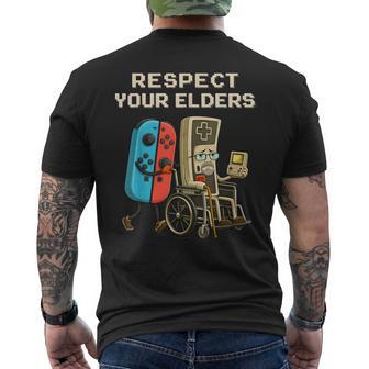 Respect Your Elders Gaming Control Retro Gamer Men's T-shirt Back Print - Thegiftio UK