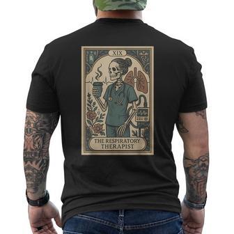 Respiratory Therapist Skeleton Tarot Card Pulmonologist Rt Men's T-shirt Back Print - Monsterry