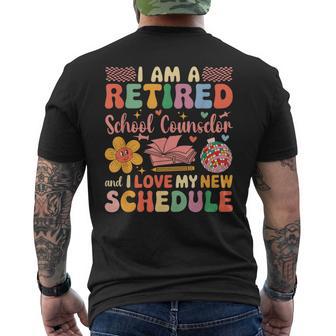 A Retired School Counselor And Love New Schedule Retirement Men's T-shirt Back Print - Thegiftio UK