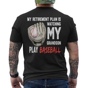 My Retirement Plan Is Watching My Grandson Play Baseball Men's T-shirt Back Print - Thegiftio UK