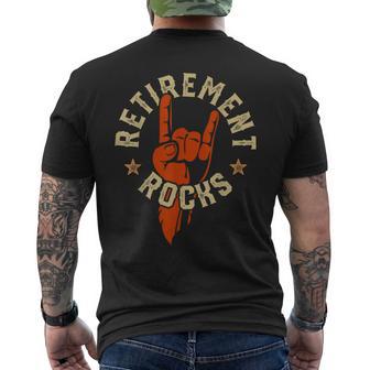 Retirement Rocks Rock N Roll Music Men's T-shirt Back Print - Monsterry