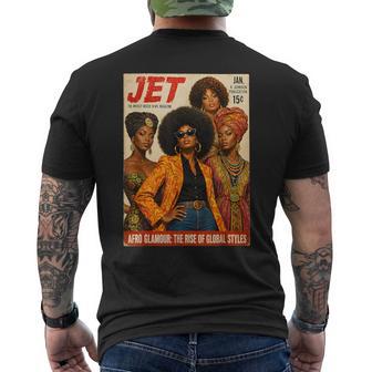 Retro Black Is Beautiful Afro Glamour Vintage Magazine Men's T-shirt Back Print - Thegiftio UK