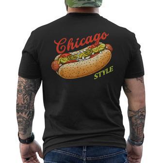 Retro Chicago Hot Dog Hotdog Tourist Summer Souvenir Travel Men's T-shirt Back Print - Thegiftio UK