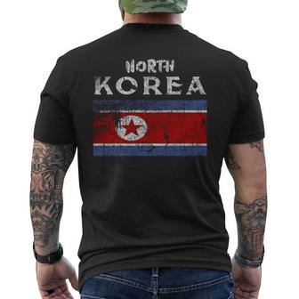 Retro De La Bandera Coreana Envejecida De Corea Del Norte Manga Larga Camiseta Hombre Estampado Espalda - Regaloses