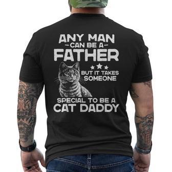 Retro Father But It Takes Someone Special To Be A Cat Daddy Men's T-shirt Back Print - Thegiftio UK