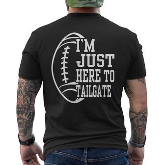 Retro I'm Just Here To Tailgate Football Season Game Day Men's T-shirt Back Print - Thegiftio UK
