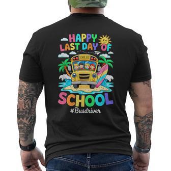 Retro Last Day Of School End Of School Bus Driver We Out Men's T-shirt Back Print - Monsterry