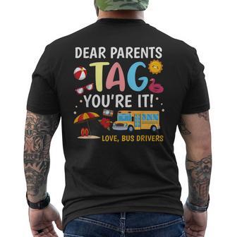 Retro Last Days Of School End Of School Bus Driver We Out Men's T-shirt Back Print | Mazezy