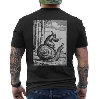 Rétro Médiévalorcier Escargot Cavalier T-shirt imprimé au dos - Cadeauxyz