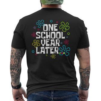 Retro One School Year Later Last Day Of School Teachers Kids Men's T-shirt Back Print | Mazezy