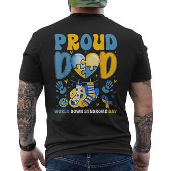 Retro Proud Dad World Down Syndrome Day Father Boy Men Men's T-shirt Back Print - Thegiftio UK