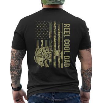 Retro Reel Cool Dad Fishing Father's Day Fisherman Men's T-shirt Back Print - Monsterry UK