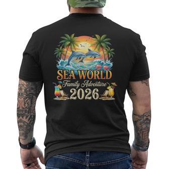 Retro Sea World Family Adventure 2026 Dolphin Ocean Souvenir Men's T-shirt Back Print - Thegiftio UK