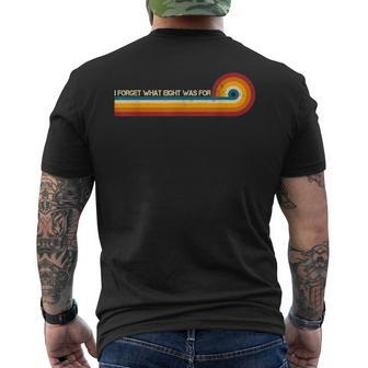 Retro Stripes Saying I Forget What Eight Was For Men's T-shirt Back Print - Thegiftio UK