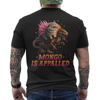 Retro Vintage Mongo Is Appalled Princess Cat Riding Dinosaur Men's T-shirt Back Print - Thegiftio UK