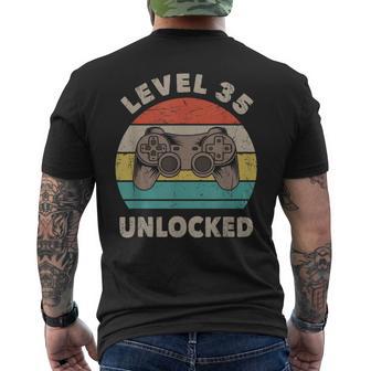 Retrointage 35 Cumpleaños Gamer – Nivel 35 Desbloqueado Camiseta Hombre Estampado Espalda - Regaloses