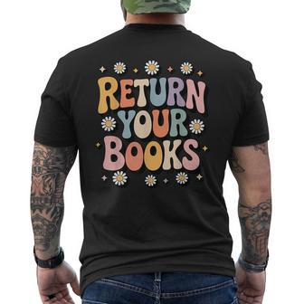 Return Your Books School Librarian Men's T-shirt Back Print - Thegiftio UK